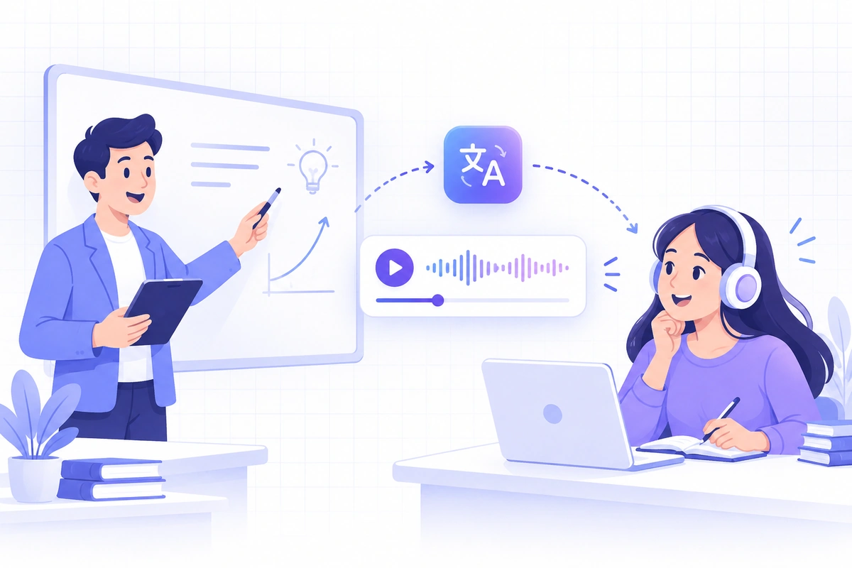 Translated lesson audio for learners
