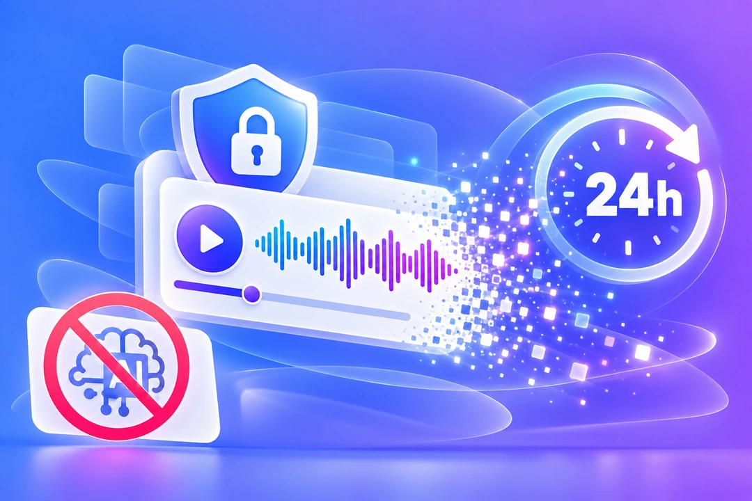 Private audio auto deletion