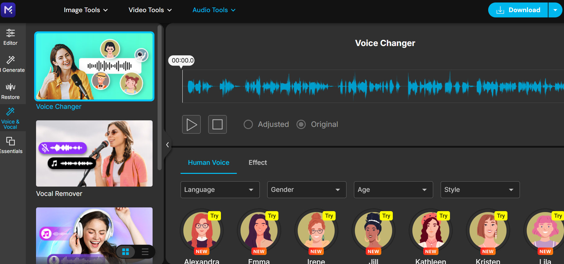 MyEdit ai voice changer