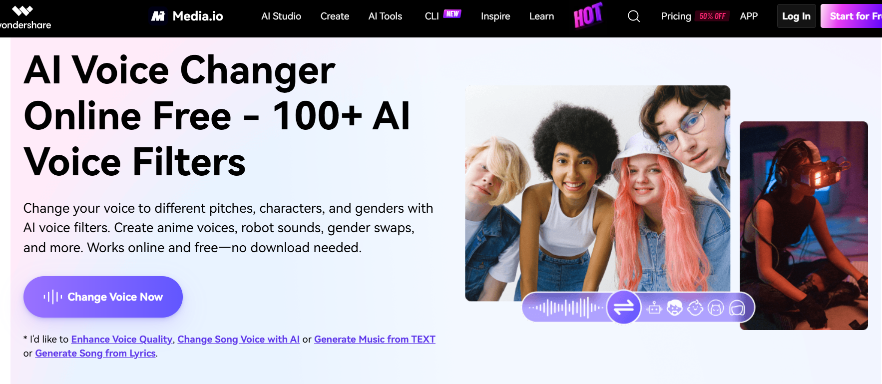 media io ai voice changer