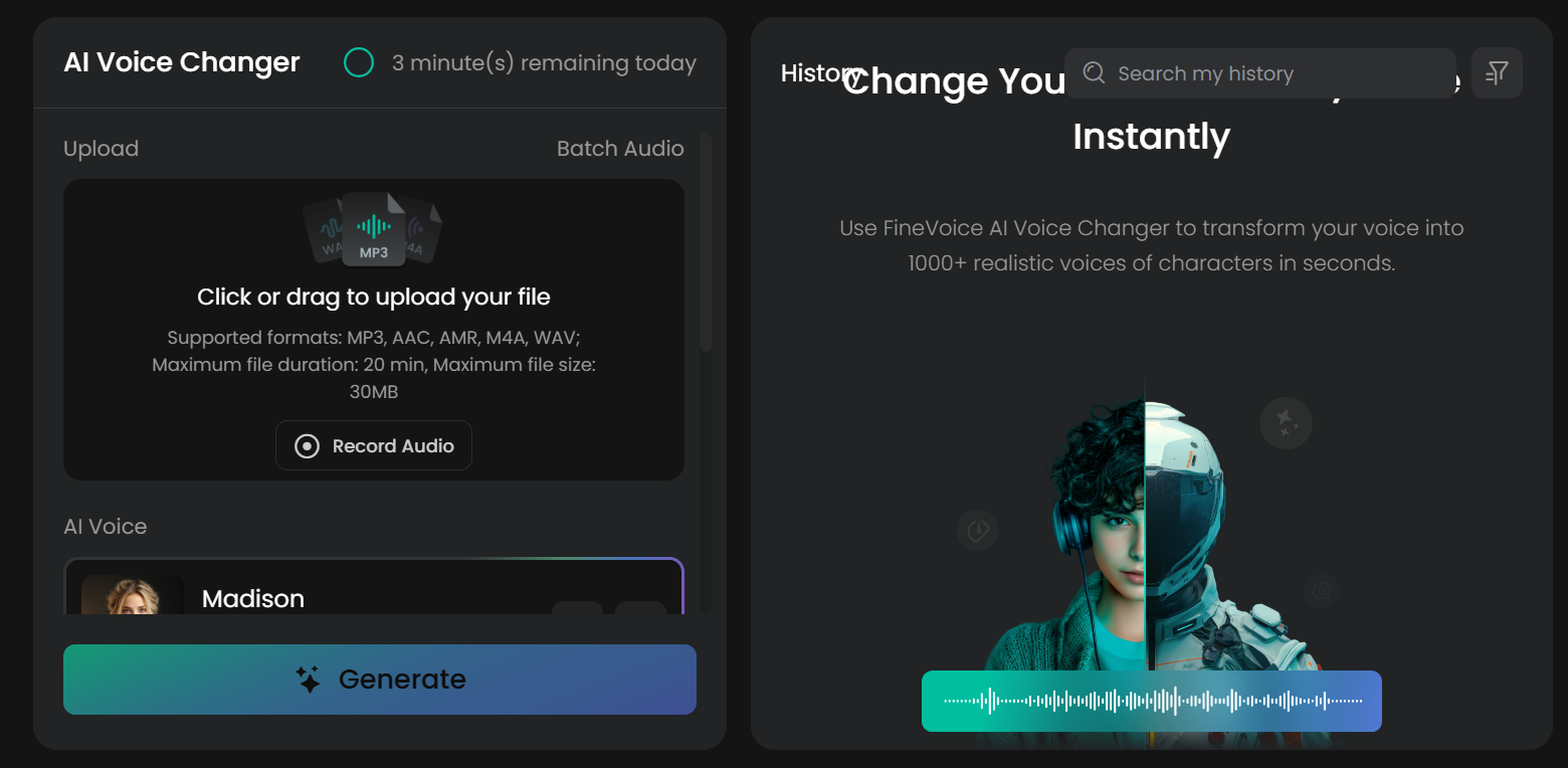 finevoice ai voice changer